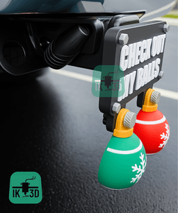 Personalizable Christmas Balls Hitch Cover / Multiparts / Single Color Printer 3d model