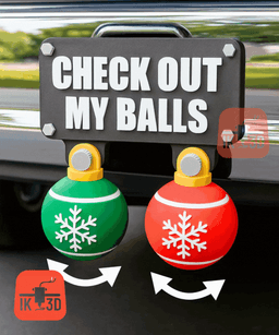 Personalizable Christmas Balls Hitch Cover / Multiparts / Single Color Printer 3d model
