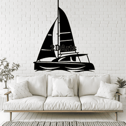 Sailboat 2D Wall Art/Window Art - Digital STL & SVG Files for 3D Printing and Laser Cutting 3d model