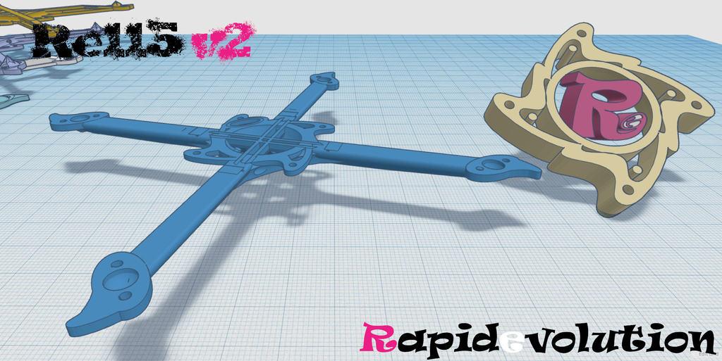Re115 v2 - Rapidevolution 115mm (3") Printpick FPV Frame 3d model