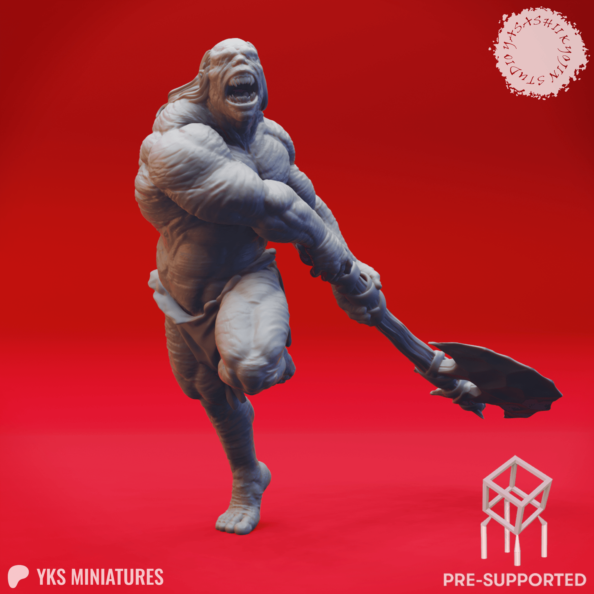 Grimlock - Stone Axe - Tabletop Miniature (Pre-Supported) 3d model