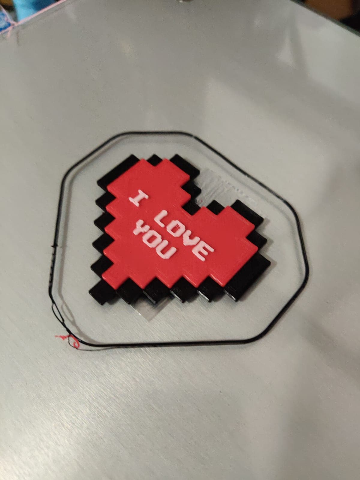 Heart pixelated - I love you 3d model