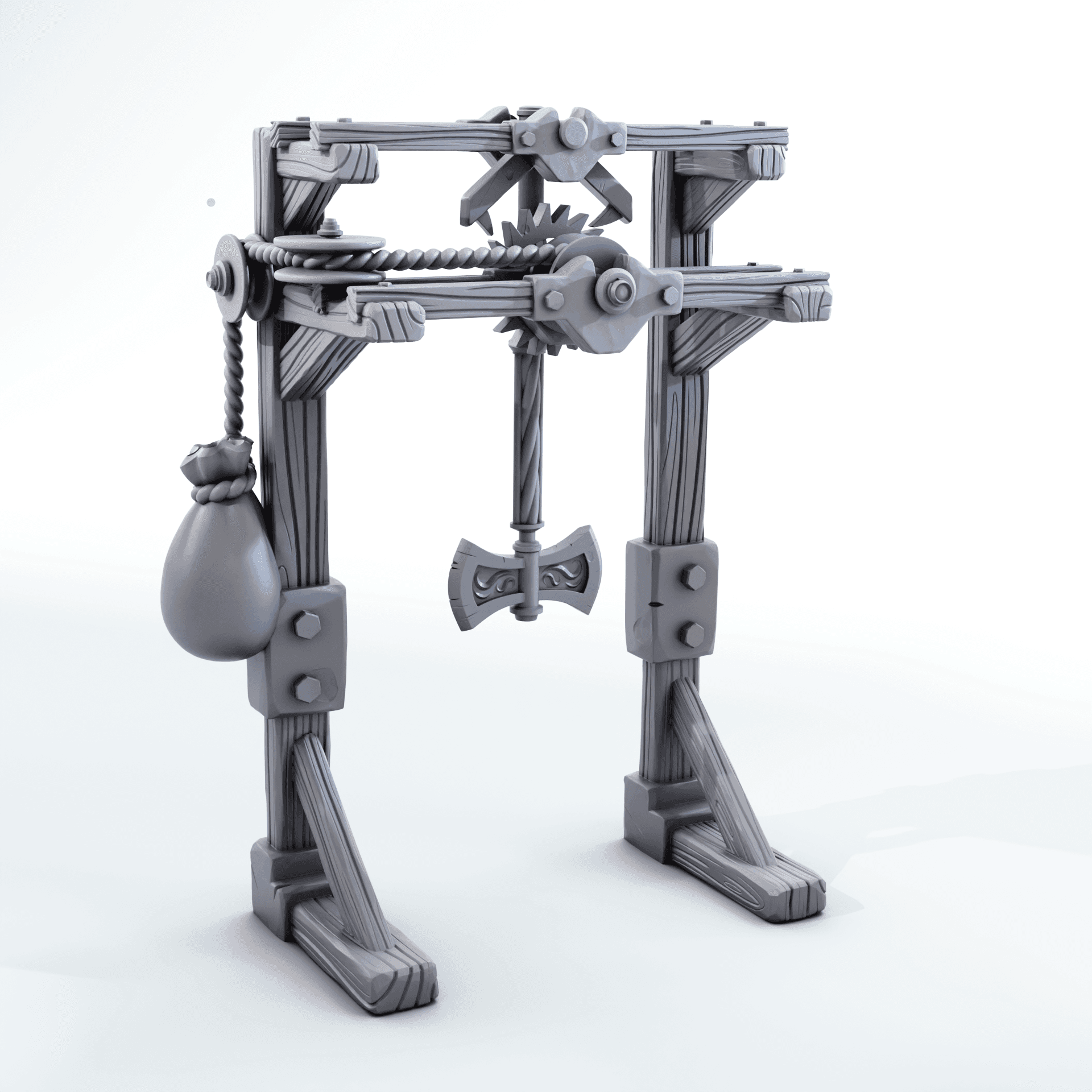 Tabletop Axe Trap For RPG Tabletop Games 3d model