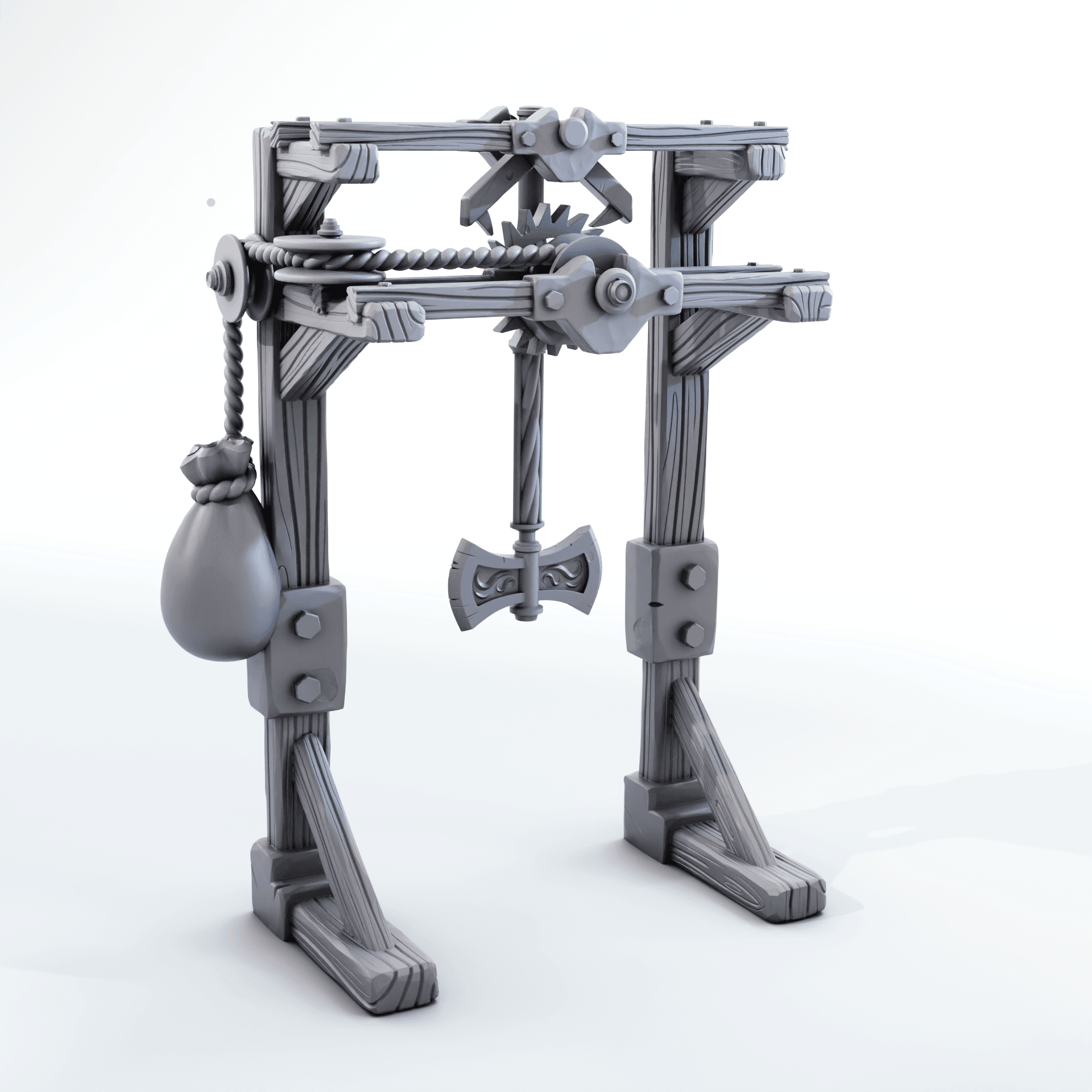 Tabletop Axe Trap For RPG Tabletop Games 3d model