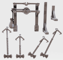 Tabletop Axe Trap For RPG Tabletop Games 3d model