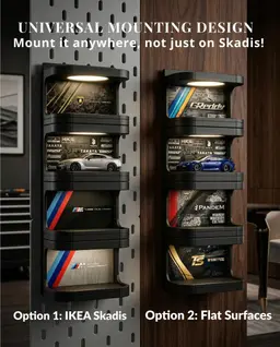 PREMIUM 1/64 Diecast Display Stand for IKEA Skadis | Modular, LED-Ready + 70 Backgrounds! 3d model