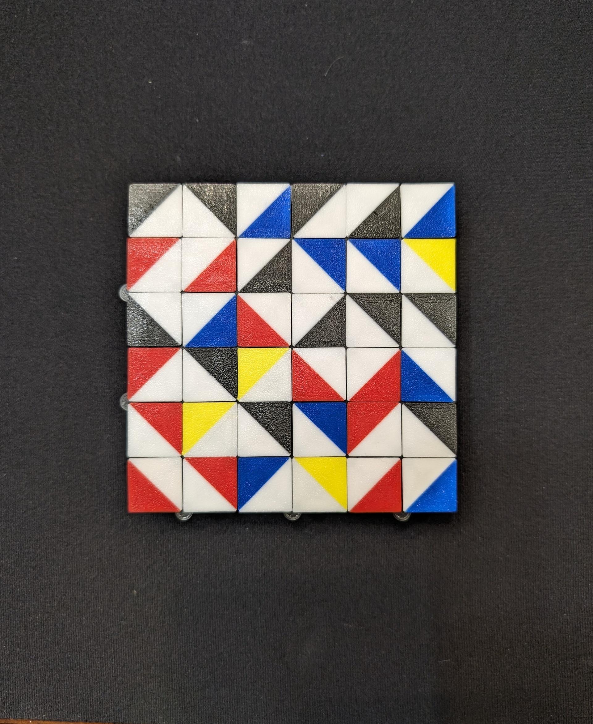 Auxetic Tile // 18mm Diagonal Split - Embracing the Chaos A - 3d model