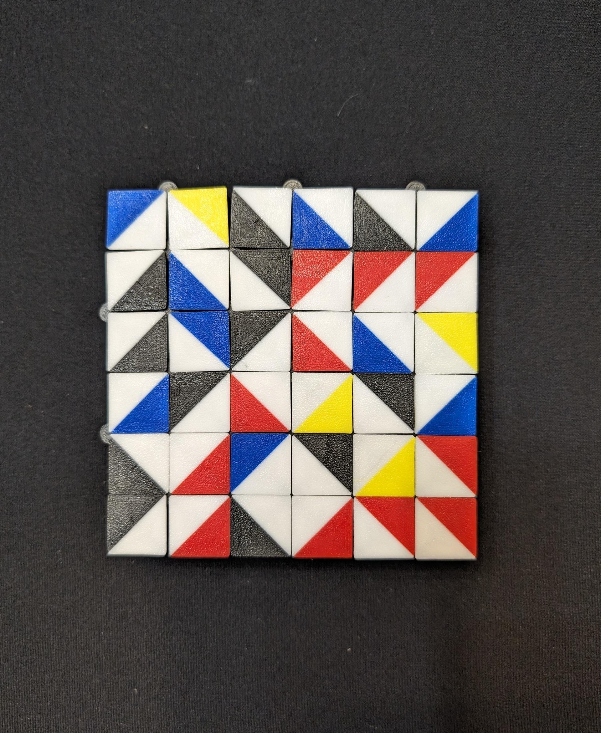 Auxetic Tile // 18mm Diagonal Split - Embracing the Chaos B - 3d model