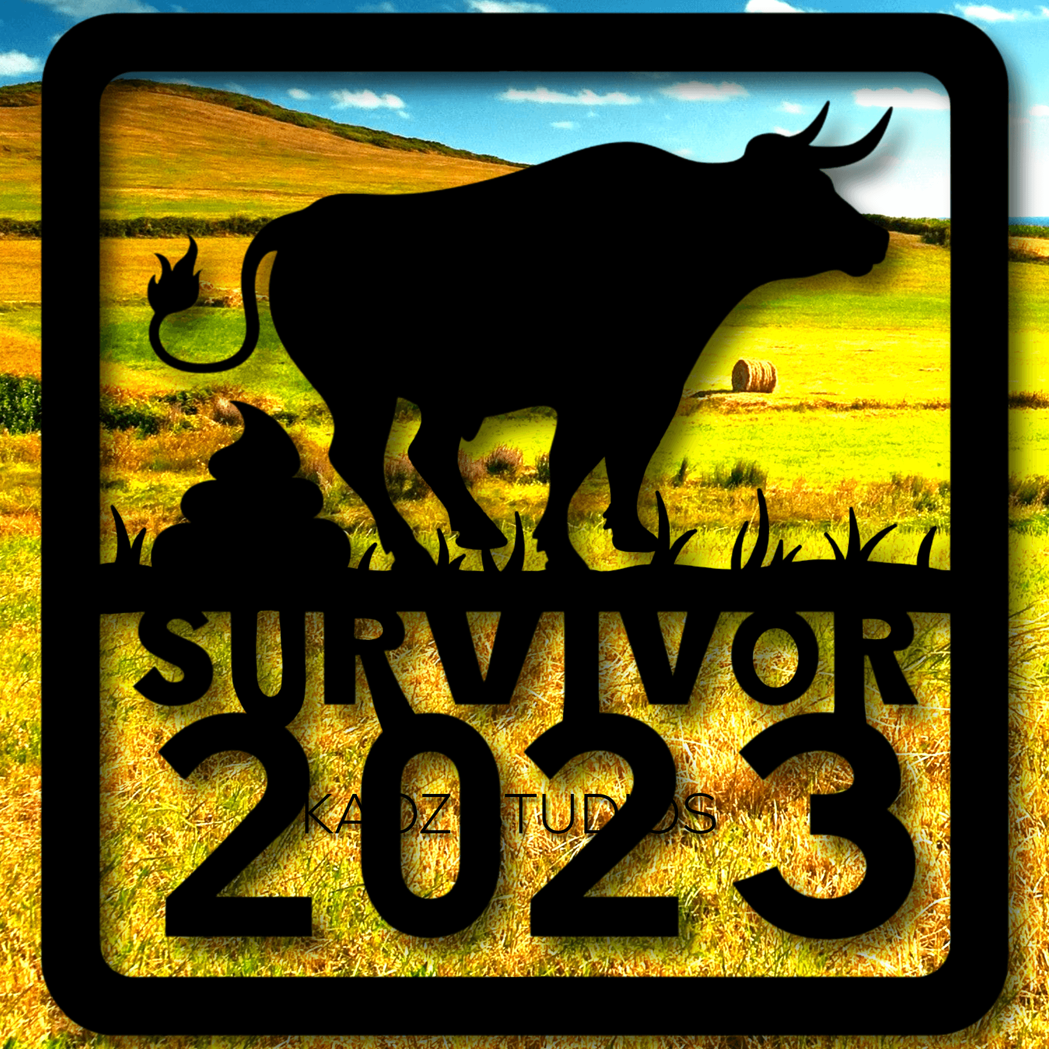 funny 2023 sign bull poo wall art 2023 survivor wall decor meme decoration 3d model