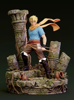 Yomi no Tsugai Protagonist - Epic Blonde Archer Diorama | Manga Character 3D Model 3d model