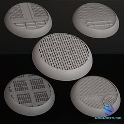 Industrial Bases Set – 5 Designs (25/32/40/50 mm STL) 3d model