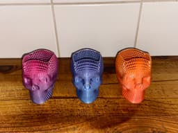 Wireframe skull pencil holder 3d model