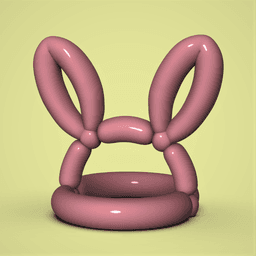 Balloon Bunny Hat 3d model