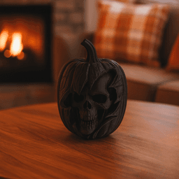 BROKEN PUMPKIN WITH SKELETON HEAD / HALLOWEEN DECOR / GOTHIC DECOR 3d model