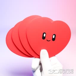 Valentines Coaster Set - Heart Coaster Set 3d model