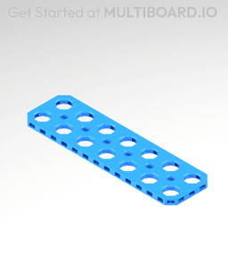 2x7 MU - Mid Hole, Small Thread MU - MultiBoard Plate 3d model