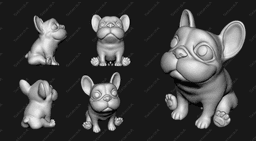Cute French Bulldog 3d model