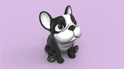 Cute French Bulldog 3d model