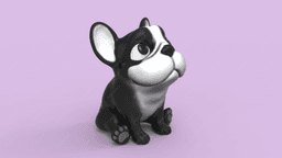 Cute French Bulldog 3d model