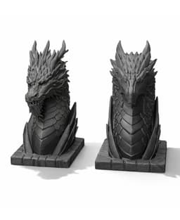 DRAGON BOOKEND HOLDER - TWO STYLES / MODERN HOMEDECOR / GOTHIC / JAPAN DRAGON / DRAGON BOOK HOLDER 3d model