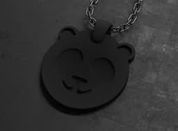 Panda Face Pendant – Cute 3D Printable Necklace 3d model