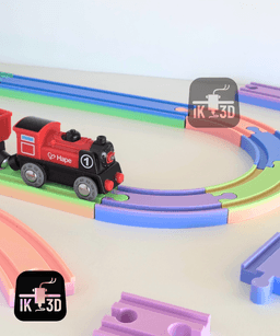 Wooden Train Tracks - Starter Pack 3d model