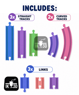 Wooden Train Tracks - Starter Pack 3d model