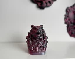 Fantasy Bear Bust STL Ornamental Bear Head Sculpture Fantasy Bust 3d model