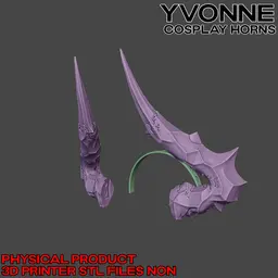 Yvonne Cosplay Horns Arknights: Endfield 3d model