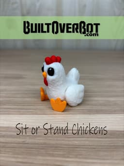 Sit or Stand Chicken with Wings 3d model
