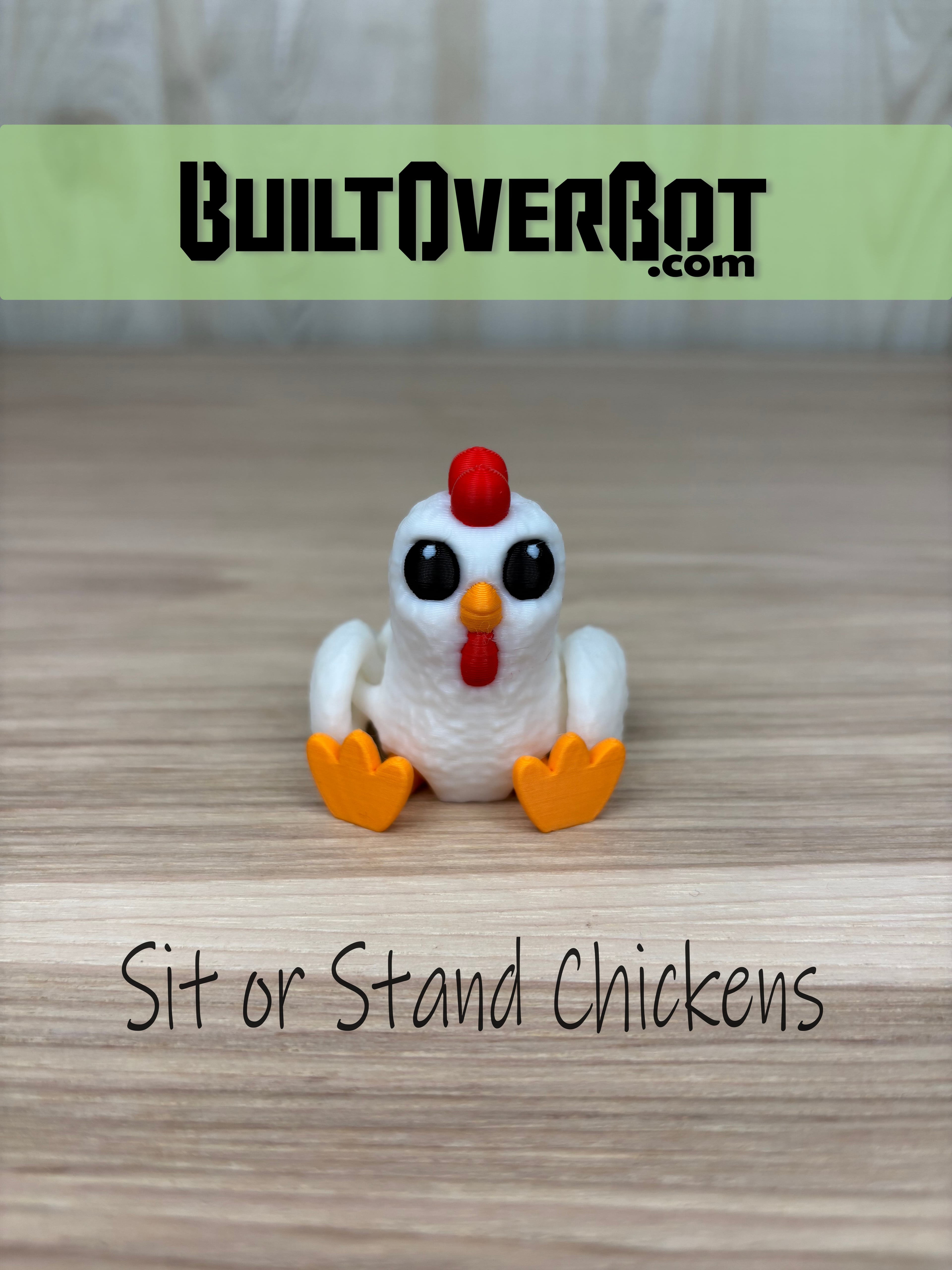 Sit or Stand Chicken with Wings 3d model