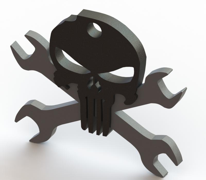 The mechanical punisher key chain 3d model