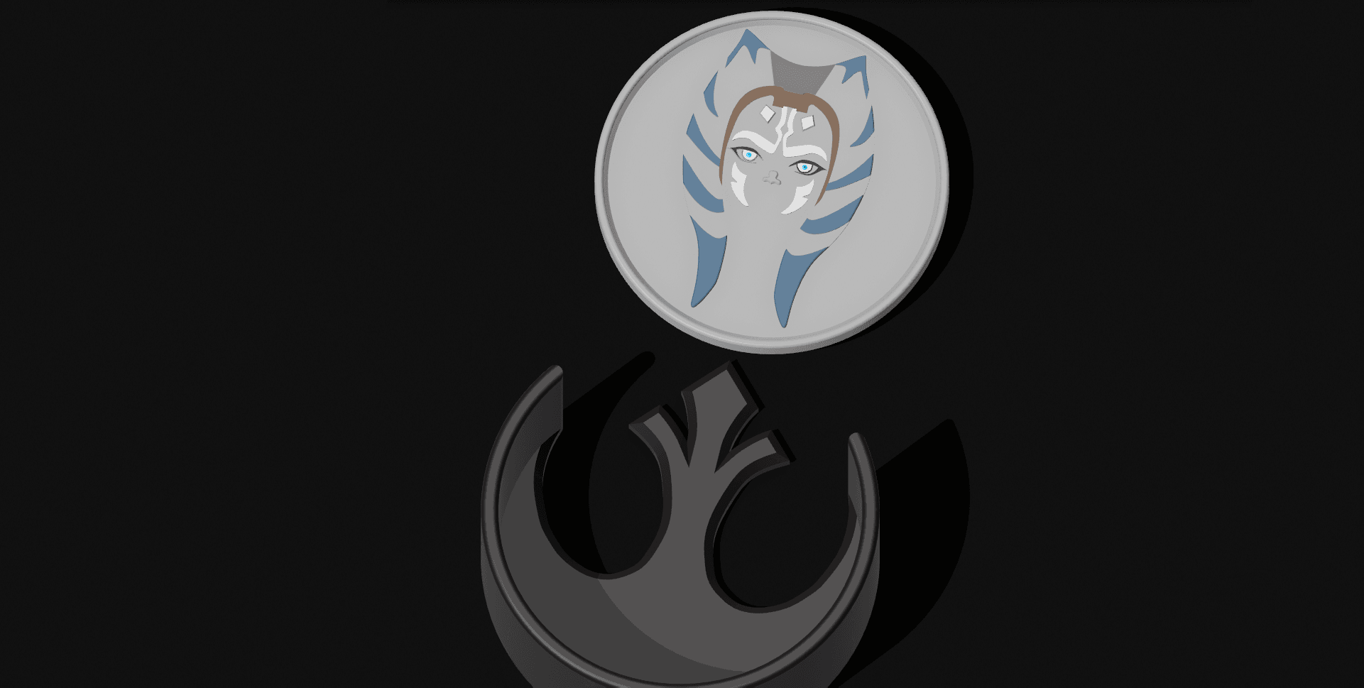 Ahsoka Tano Remix of Customizable Coaster Set With .STEP file 3d model