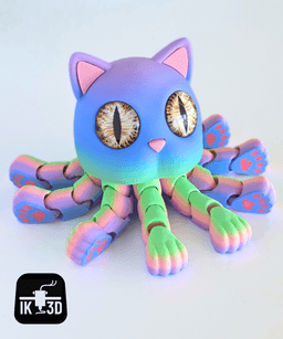 Flexi Jelly Cat / Multiparts / No Supports / 3MF Included 3d model
