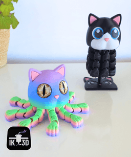 Flexi Jelly Cat / Multiparts / No Supports / 3MF Included 3d model