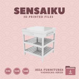 Miniature Replica 02. VADHOLMA Kitchen island for Miniature Dollhouse - IKEA - 3D Print Instant Down 3d model