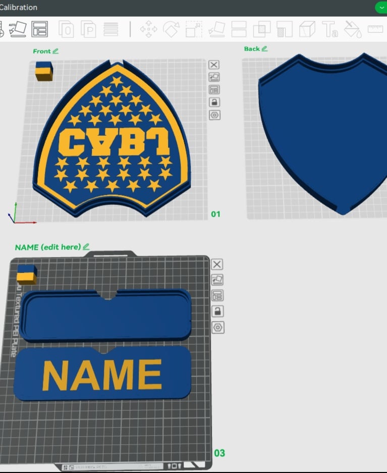 Boca Juniors Sign - LED strip compatible 3d model