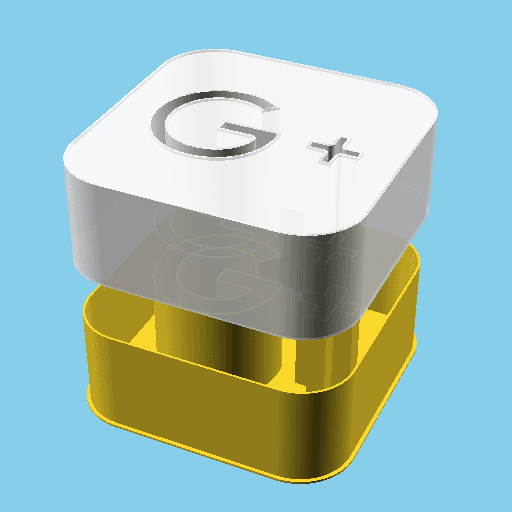 Square "Google +" logo, nestable box (v1) 3d model