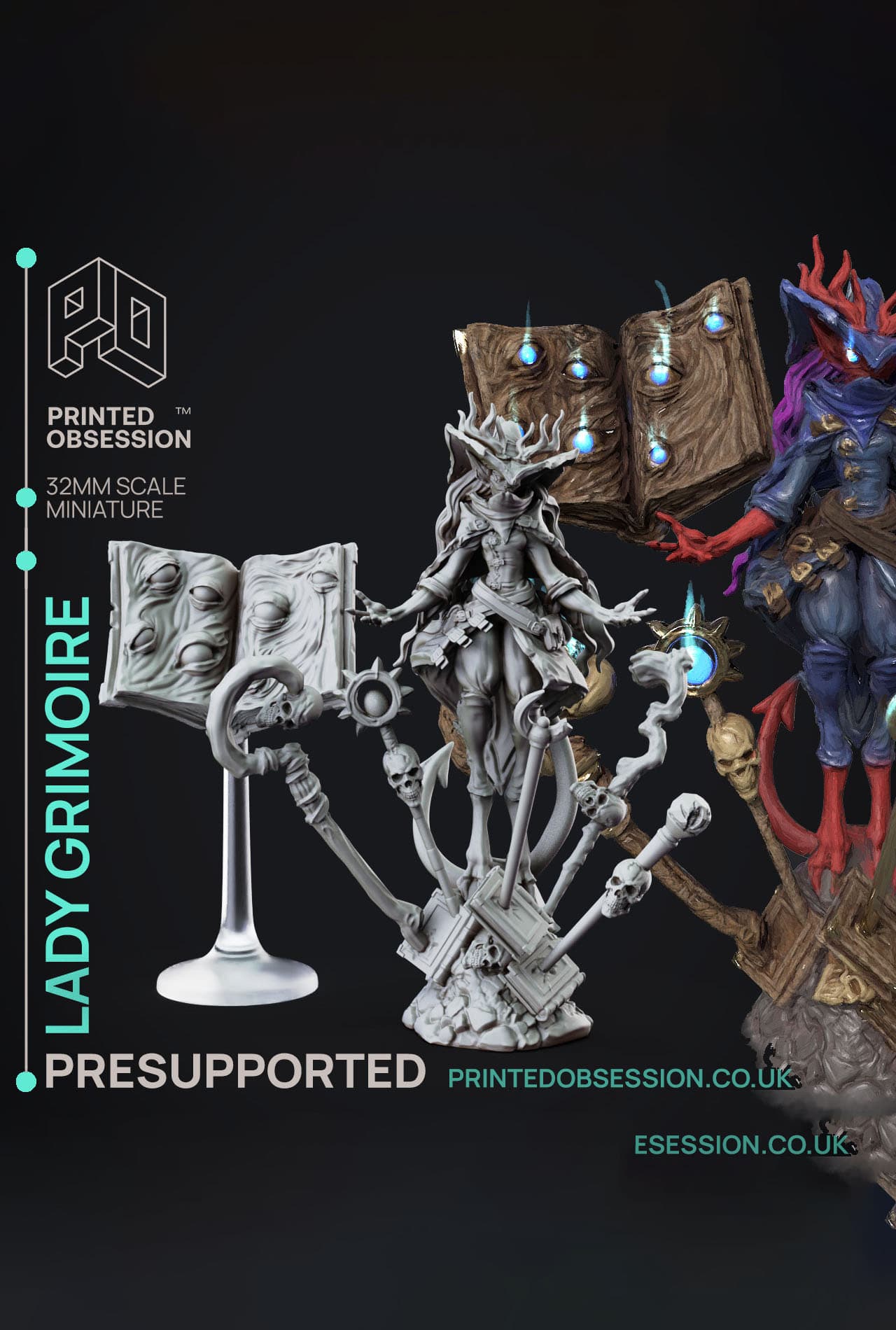 Lady Grimoire - Foundlings - PRESUPPORTED - Illustrated and Stats - 32mm scale 3d model