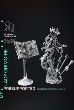 Lady Grimoire - Foundlings - PRESUPPORTED - Illustrated and Stats - 32mm scale 3d model