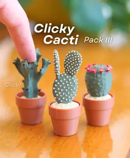 Clicky Cacti Pack 3 - Clicker Fidget Toy - Cactus Clickers - Pocket Plants Collection 3d model