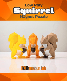 Low Poly Squirrel Magnet Puzzle (No supports, no AMS) 3d model