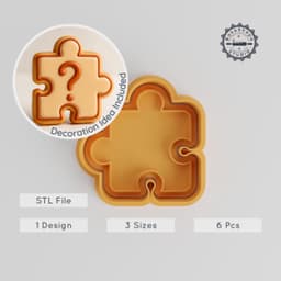 Puzzle Shape Cutter & Stamp, Cookie & Fondant Set, 3 Size Options, Brain Teaser & Mind Game Collection PRODUCT_578 3d model