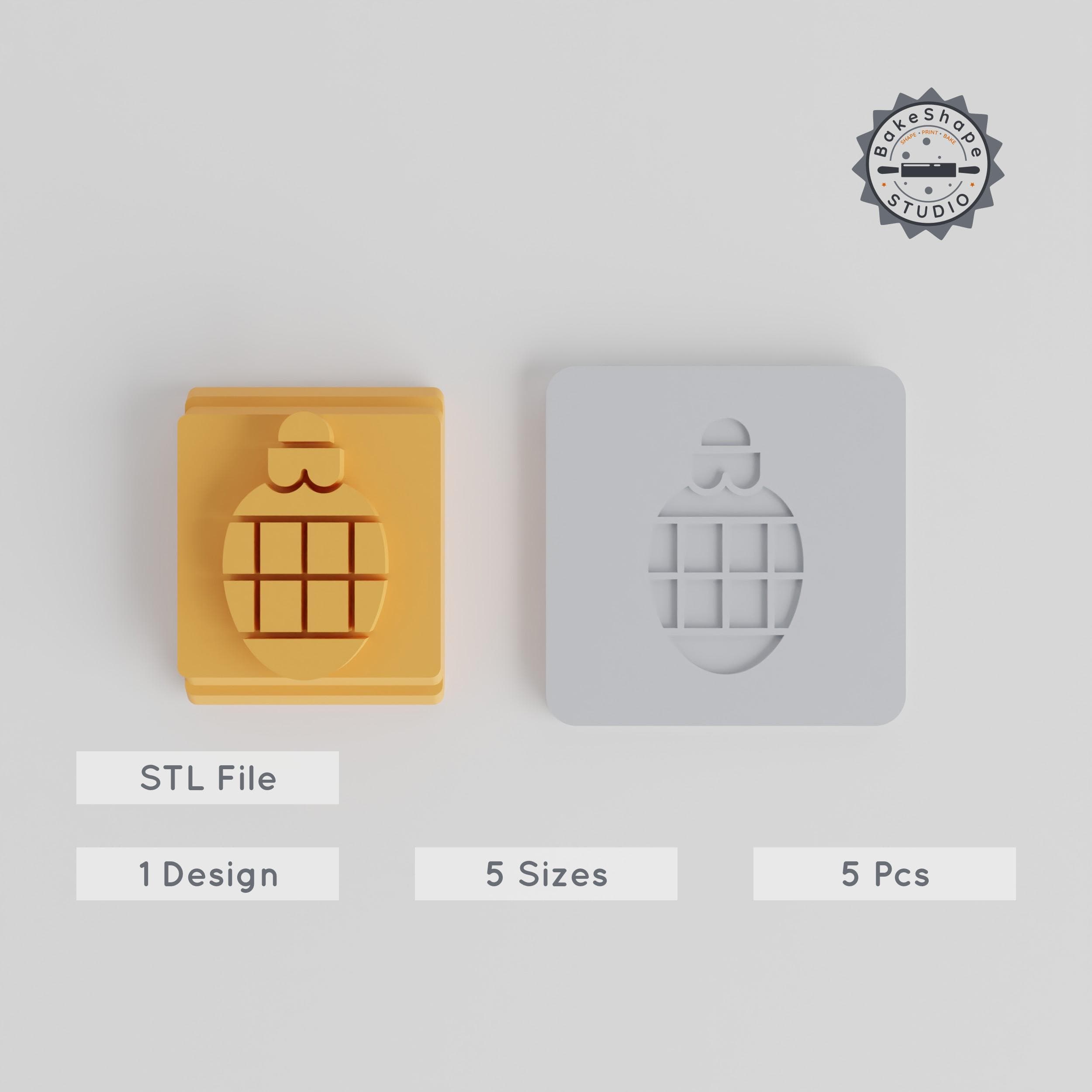 Christmas Decoration Stamp Tile Set, 5 Motif Sizes for Clay & Cookies, Festive Ornament Collection for DIY Holiday Decor PRODUCT_3549 3d model