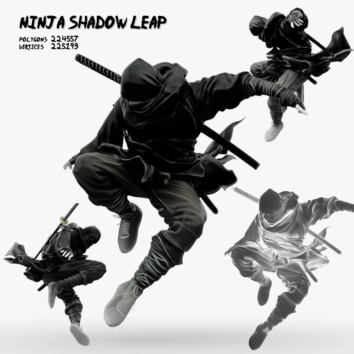 Ninja Shadow Leap 3d model