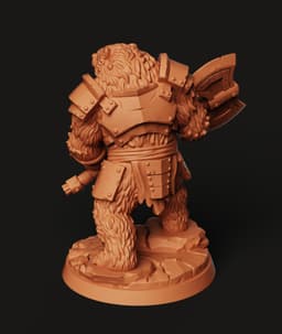 Armored Bear Warrior STL | Fantasy 3D Print | Runic Axe 3d model