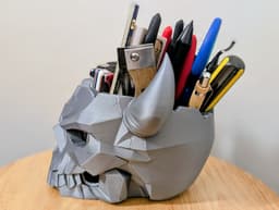 Horned Skull Catchall Organizer Bowl 3d model