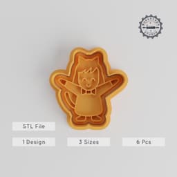 Cat Shape Cutter & Stamp, Cookie & Fondant Tool, S/M/L Sizes, Halloween Celebration, Character Design, 6 Pc Set PRODUCT_5639 3d model