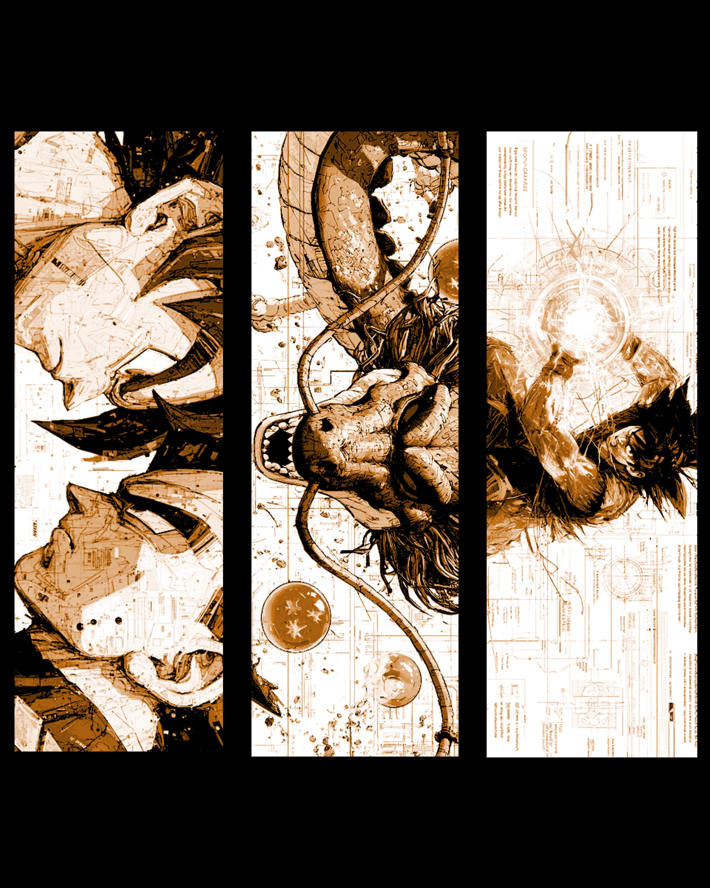 Fan art designs of Dragonball Heros and dragon - Set of bookmarks 3d model
