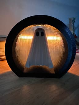 GHOST IN THE RAIN V2 - TENSEGRITY RAIN OVER SPOOKY GHOST 3d model